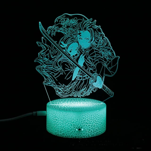 Lámpara de ilusión 3D con luz nocturna, diseño de anime Demon Slayers