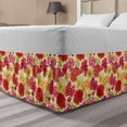 thumbnail image 1 of Colorful Bed Skirt, Watercolor Style Wildflowers with Botanical Elements in Warm Tones Blooming Petals, Elastic Bedskirt Dust Ruffle Wrap Around for Bedding Decor, 4 Sizes, Multicolor, by Ambesonne, 1 of 2