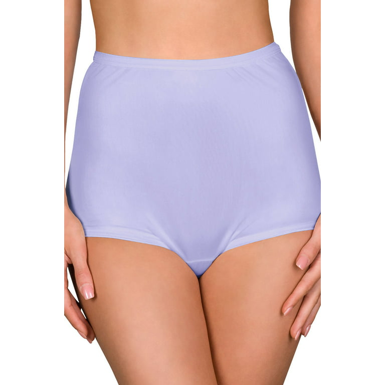 Women's Shadowline 17032P Plus Size Hidden Elastic Nylon Classic Brief  Panty (Navy 8)