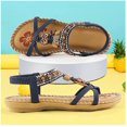 thumbnail image 3 of ATTOE Sandales Rétro pour Femmes Mode Imprimé Fleur Chaussures de Couture Design Strass Sandales d'Été Bande Élastique Douce (Couleur : Noir, Pointure : 10), 3 of 3