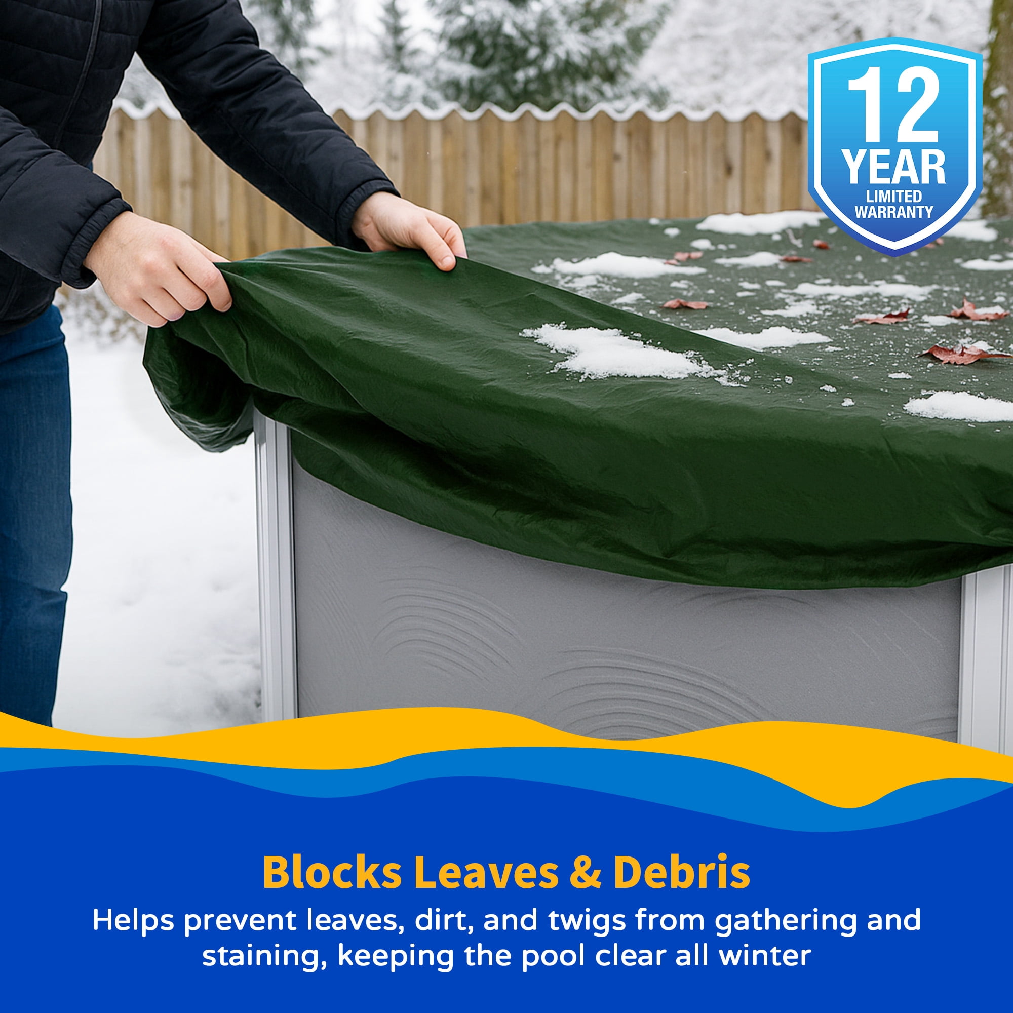 Blue Wave Products 12' Forest Green Winter Pool Covers for Above-Ground Pools