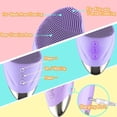 thumbnail image 3 of Waterproof Vibrating Facial Brush For Deep Cleansing, 5-position Adjustable Usb Rechargeable Exfoliating Brush (dark), 3 of 5