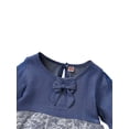 thumbnail image 3 of SAYOO Kid Girls Outfits, Lace Splicing T-Shirt + Bell-Bottom Pants, Blue, 3 of 9