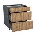 thumbnail image 3 of 24" Base Cabinet-Double Door-Three Drawer-with Natural Teak door, 3 of 5