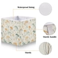 thumbnail image 3 of Foldable Fabric Storage Bin Home Cubes Clothing Organizer Bins Large Collapsible Box Basket for Home Organizer Green and Orange Small Flowers, 3 of 7