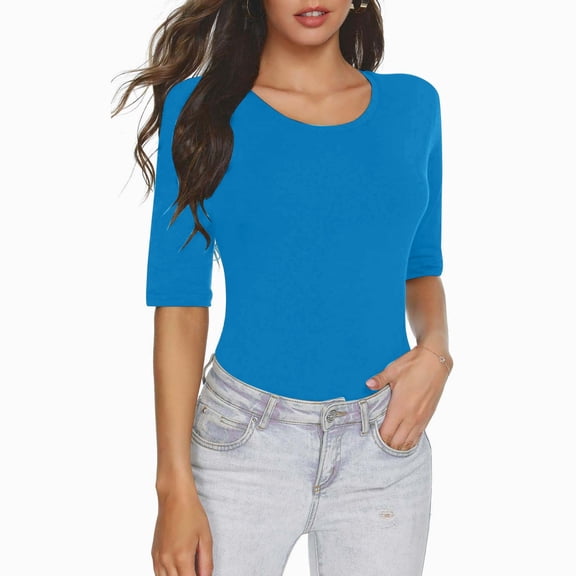 LiMoi Womens Tops Dressy Casual Summer Christmas T Shirts for Women 3/4 Sleeve Plus Size Tops for Women Dressy Casual Plain T Shirts for Women reorder items