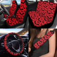 thumbnail image 2 of Uorisanigo Halloween Bats 10 Pieces Automobile Seat Cover Sets with Car Steering Wheel Cover Car Seat Belt Cover Cars Water Cup Coaster Keychains Soft Anti-slip Auto Interior for Cars SUVs, 2 of 7