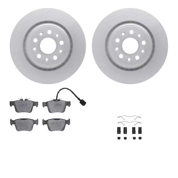 Dynamic Friction Company Rear Geospec Brake Rotors with 5000 Advanced Brake Pads includes Hardware 4512-79007