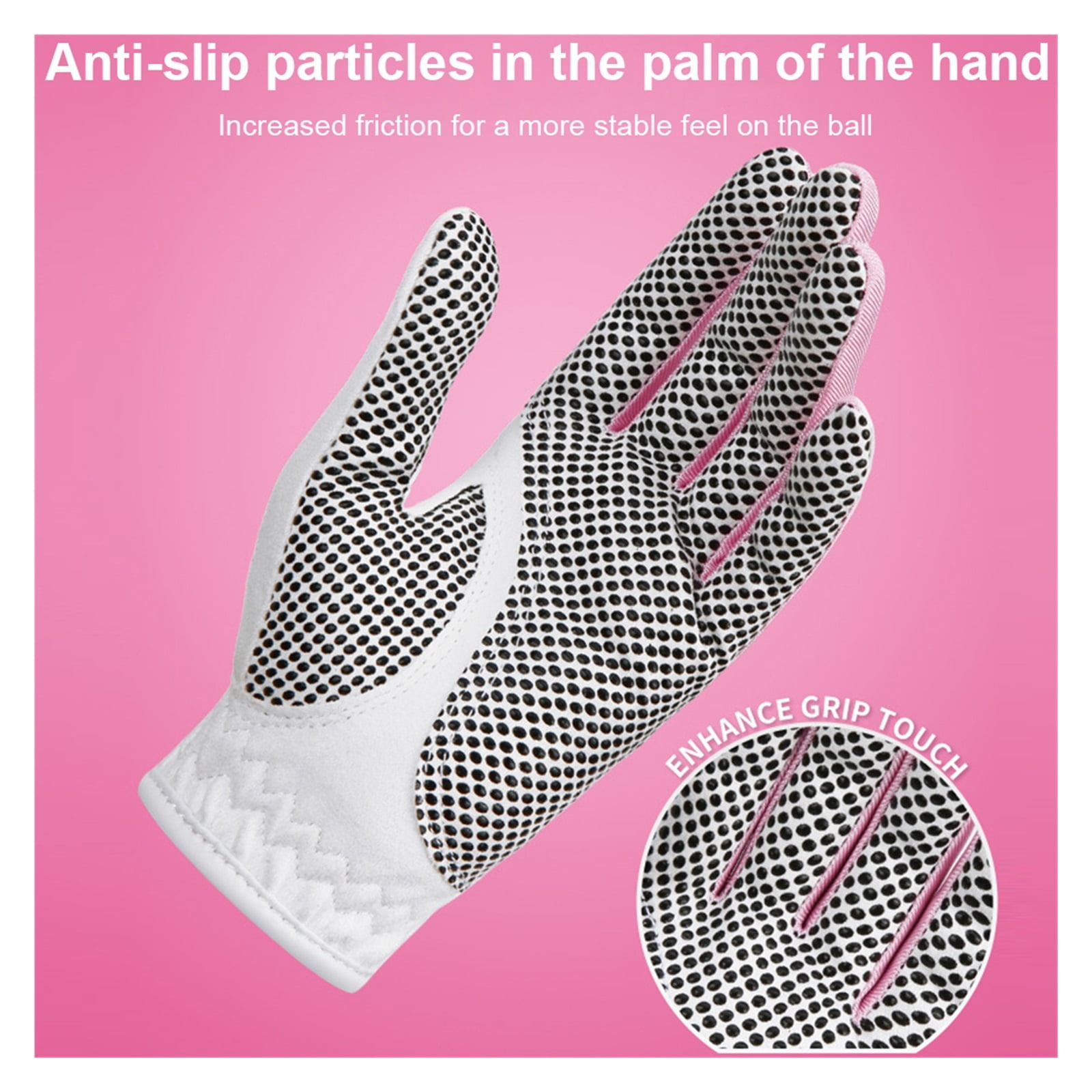 1 Pair Golf Gloves Women Anti-slip Microfiber Cloth Mitten Elastic Glove