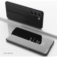 thumbnail image 2 of Mirror Case for Samsung Galaxy S23+ Plus (NOT S23) Support Wireless Charging, Smart Clear View Cover Ultra Thin with Kickstand Flip Phone Case for Samsung Galaxy S23 Plus 5G QH Black, 2 of 8