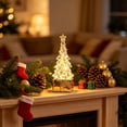 thumbnail image 5 of Mini Christmas Tree Table Lamp LED Night Light, Small Xmas Desktop Ornament for Window Sill Fireplace Holiday Decor, Plastic, Warm White Glow, Gift Box Base, 5 of 6