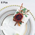 thumbnail image 2 of 6pcs Caramel Boutonnieres for Men, Artificial Flower Pocket Corsage for Wedding Party, 2 of 7