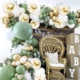 thumbnail image 4 of Kit de arco de guirnalda de globos verdes retro, globos de decoración para bodas, cumpleaños, fiestas, globos blancos para decoración de baby shower, 4 of 5