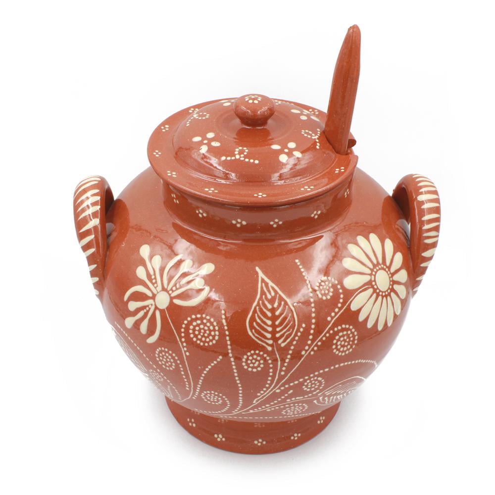 Traditional Portuguese Hand-painted Vintage Clay Terracotta Soup Tureen