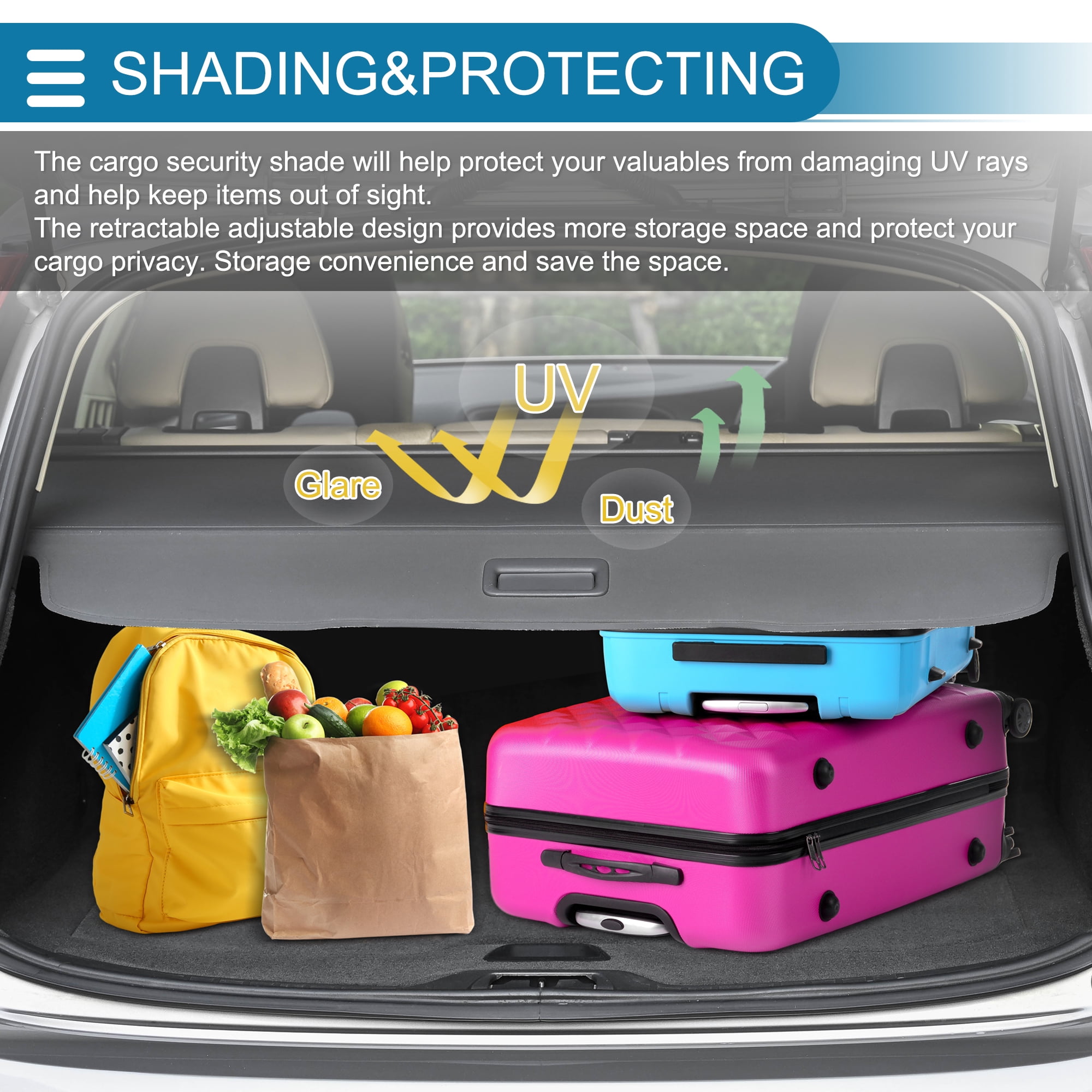 Unique Bargains Retractable Cargo Cover for Ford Explorer 2022-2025 Rear Trunk Screen