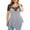 Gray, variant on ELABCH Womens Summer Tops Plus Size Floral Lace Blouses T Shirts Lrregular Short Sleeve See-through Tops Black L