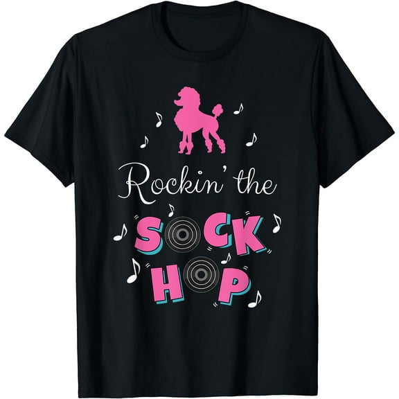 Sock Hop Costume Shirt Girls Women Pink Poodle T-Shirt