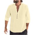 thumbnail image 1 of Pompotops Chemise Décontractée Mode Homme Col en V Manches Longues Respirante en Solde, 1 of 6