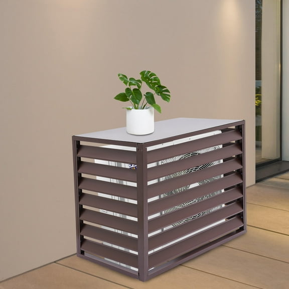 Air Conditioner Privacy Screen, Air Conditioner Screen Aluminum Alloy Coffee Color Air Conditioner Fence Screen