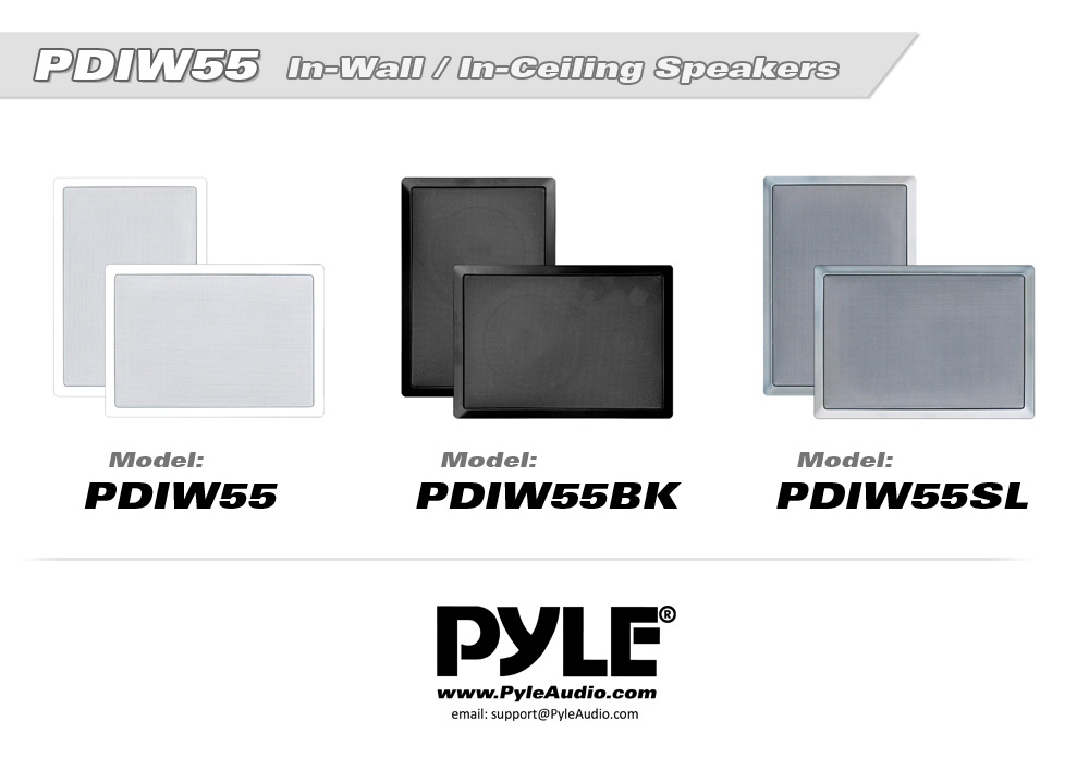 PYLE-HOME PDIW55 - 5.25'' In-Wall / In-Ceiling Stereo Speakers, 2-Way, Flush Mount, White - image 2 of 5