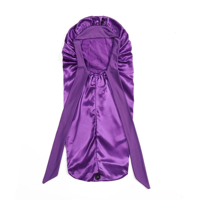 Fiudx Precioso Dormitorio, Gorro Largo Sativa Color Leche, Gorro con Lazo Ajustable, Protector Capilar para Permanente, para Ducha y Cama, para Mujeres, Hombres y Adolescentes, Reutilizable, Suave y