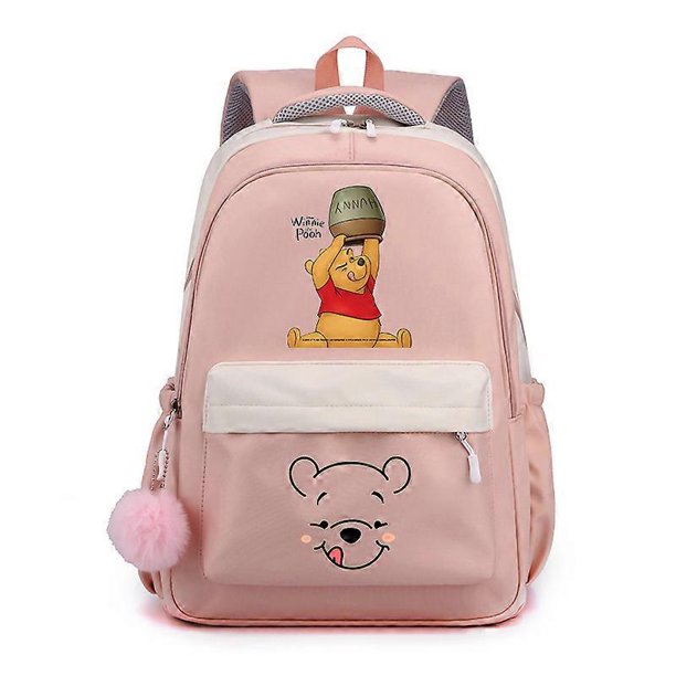 Mochila de dibujos animados de Winnie the Pooh, color caramelo, 30 x 23 x 42 cm, 48 colores, mochila escolar de anime para niños