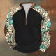 thumbnail image 1 of Blusas y camisas de manga larga con cuello redondo para hombre Sudadera con puños en los hombros estampada para hombre Blusa de poliéster de manga larga con cuello redondo para hombre, 1 of 3