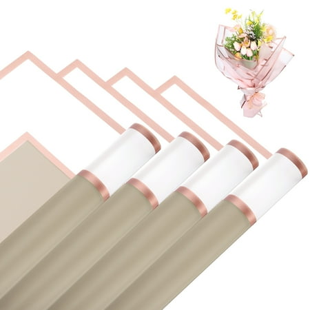 Flower Wrapping Paper, 57cm/22 Inch Khaki Packaging Paper, Pack of 20