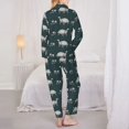thumbnail image 3 of Pajama Sets for Women 2 Pcs, turtle chrysanthemum Button Down Long Sleeve Sleepwear Lounge PJ Sets, 3 of 6