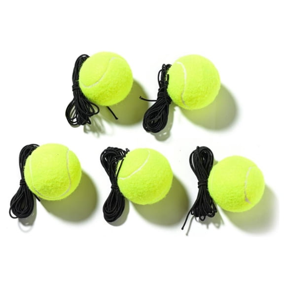 5Pcs Tennis Training Balls with String Tennis Trainer Balls Rebounds Practice Balls