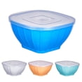 thumbnail image 3 of Homerr Square Plastic Bowl With Lid Transparent Plastic Bowl Stackable Square Plastic Bowl with Lid Large Opening Space Saving Meal Prep Salad Kitchen Supply, 3 of 9