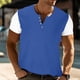 thumbnail image 2 of Camisetas Casuales de los Hombres Coloridos Cuello Redondo Manga Corta, 4 Botones Placa Músculo Camiseta para el Uso Diario, de Negocios, Fiesta Y Hogar, 2 of 8