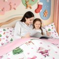 thumbnail image 4 of Manfei Farmhouse Christmas Winter Snow King Size Comforter Sets,Merry Xmas Comforters King Size,Pink Reversible,3pcs,1 Comforter and 2 Pillowcases, 4 of 7