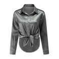 thumbnail image 4 of Yynuda Camisa ligera de satén brillante para mujer, 4 of 5