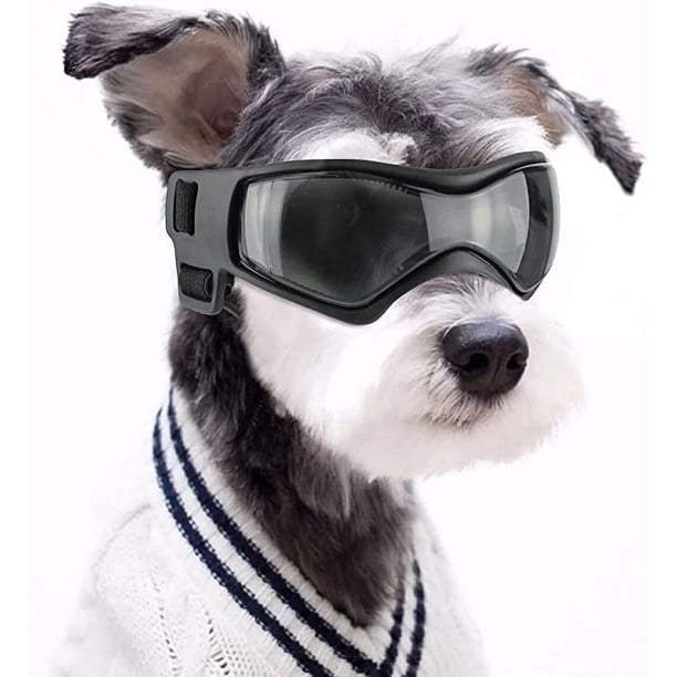 Cool pet goggles (black), dog sunglasses, UV-resistant goggles, windproof puppy goggles, adjustable flexible straps, suitable for small and medium-sized dogs
