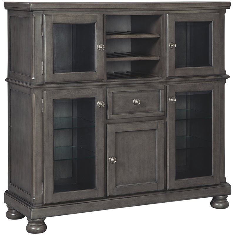 Ashley Furniture Audberry Wine Rack Server In Dark Gray Walmart Com Walmart Com