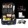 thumbnail image 2 of FORMRS Travel Makeup Bag Large Capacity Train Case Cosmetic Organizer with Adjustable Dividers, Blue Cartoon Owl Pattern, 2 of 8