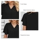 thumbnail image 5 of Camisetas de manga corta con cuello en V para mujer, camisetas informales plisadas de Color puro a la moda para mujer, camisetas de verano para viajes diarios, oficina, negro L, 5 of 6