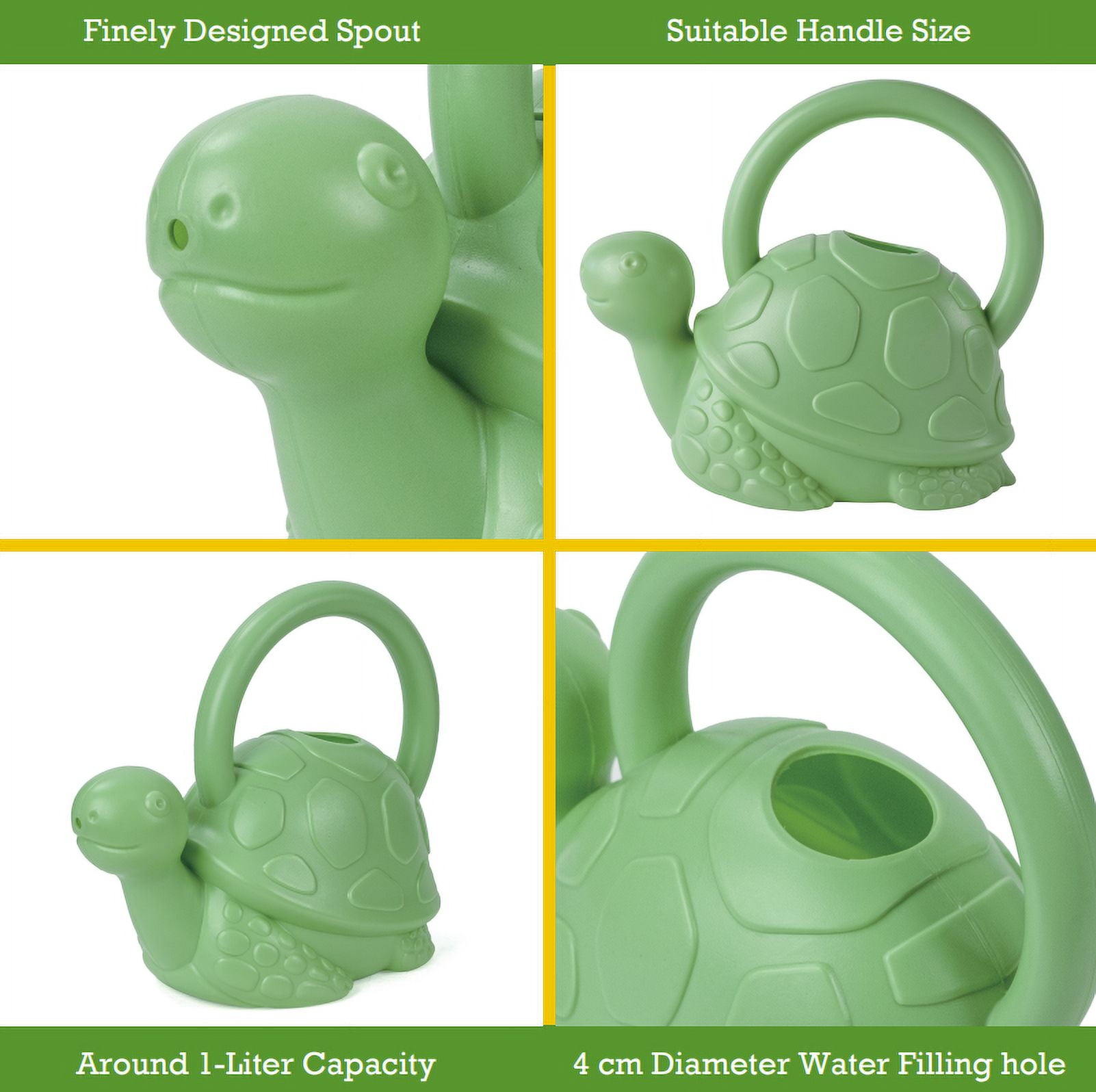 Expert Gardener Green Plastic Turtle Kids Watering Can