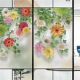 Privacy Windows Film Decorative Sunflower Stained Glass Window Stickers No Glue Static Cling