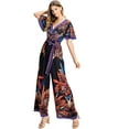 thumbnail image 2 of Flying Tomato Women's Bold Boho Wide-Leg Jumpsuit (S, Black), 2 of 4
