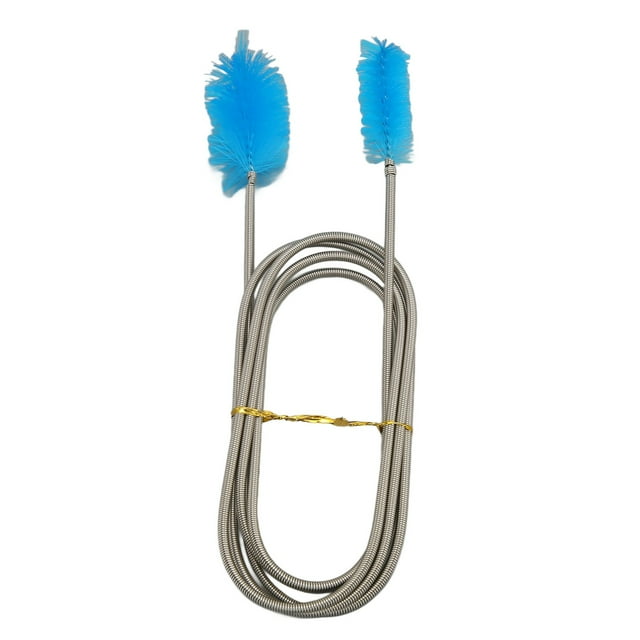 Flexible Pipe Cleaning Brush, Nylon Brush Fish Tank Cleaning Tool Double Ended Stainless Steel Handle Multipurpose Bendable For Aquariums For Pipes Blue