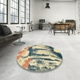thumbnail image 3 of Ahgly Company Indoor Square Abstract Brown Gold Abstract Area Rugs, 4' Square, 3 of 6