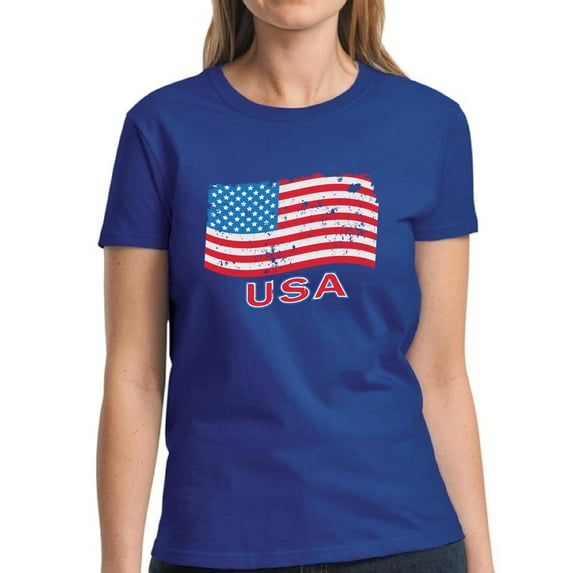 American Flag Shirts for Women - 4th of July USA Graphic Tee