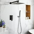 thumbnail image 6 of ANGELES HOME 12" Wall Mounted Shower Faucet Set, Shower System With Square Rain Shower Head and Handheld Shower, Rough in Valve, Hot Cold Water 2.5 GPM,  Oil Rub Bronze, 6 of 6
