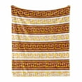 thumbnail image 1 of Retro Soft Flannel Fleece Throw Blanket, Greek Cultural Tribal Geometric Meanders Ornaments Design, Cozy Plush for Indoor and Outdoor Use, 70" x 90", Redwood Apricot, by Ambesonne, 1 of 6