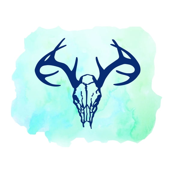 Animal Wall Decals for Care Taker Daycare - Reindeer Skull With Antlers Reindeer DIY & Creativity Boy Girl Bedroom Wall Sticker - Size: 10 In x 8 In