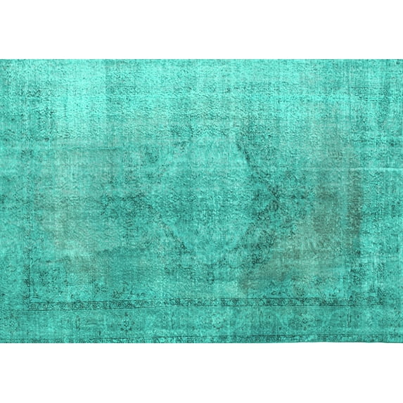 Ahgly Company Machine Washable Indoor Rectangle Persian Turquoise Blue Traditional Area Rugs, 2' x 3'