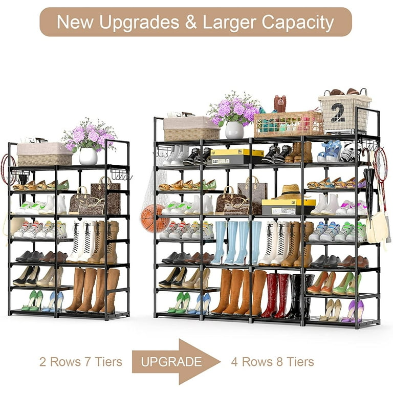 Shoe Rack Organizer for Entryway Closet, 9 Tiers Metal Shoe Storage Shelf  for 50-55 Pairs Shoe and Boots, Space Saving Large Shoe Cabinet for Bedroom
