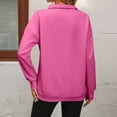 thumbnail image 4 of Resicozy Women's 1/4 Zip Quilted Sweatshirts Crew Neck Long Sleeve Pullover Tops Solid Casual Fashion Fall Tops Hot Pink 2XL, 4 of 5